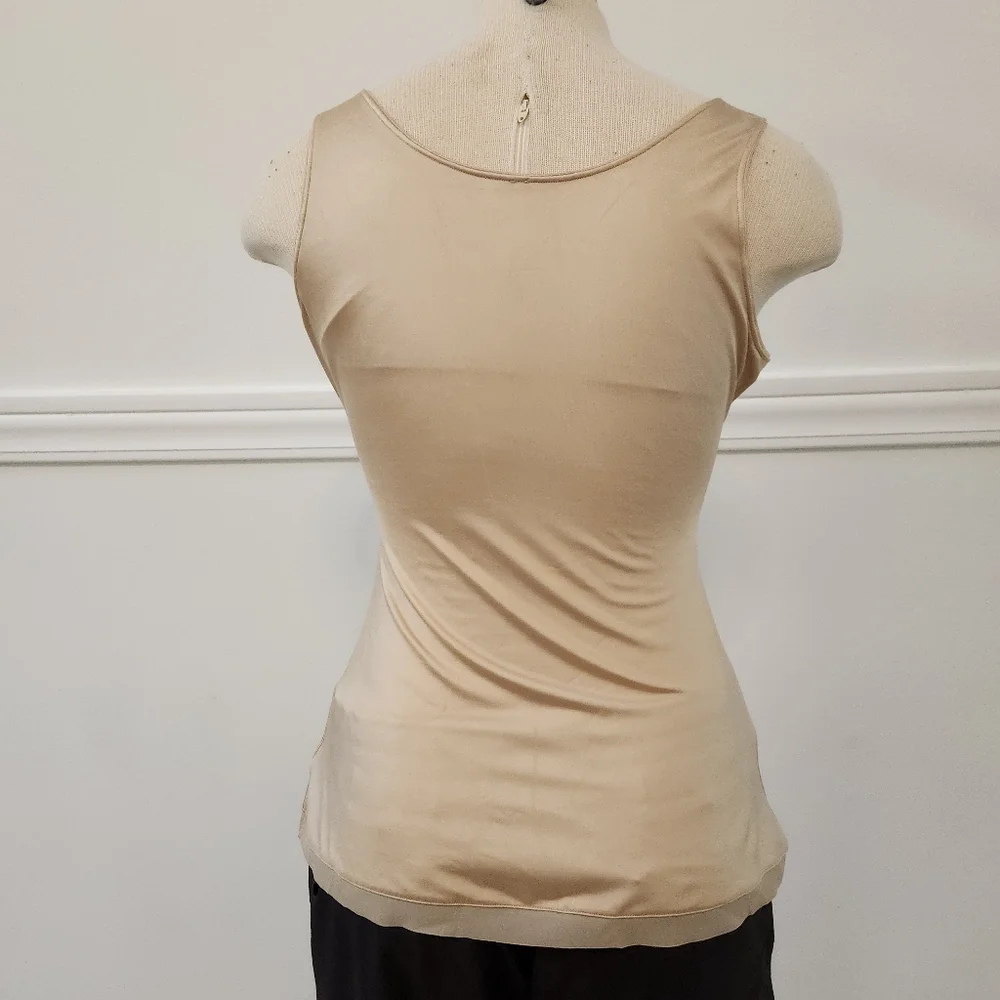 Spanx Shapewear Top Gold with Interior Blue Cheetah Print Size 1X